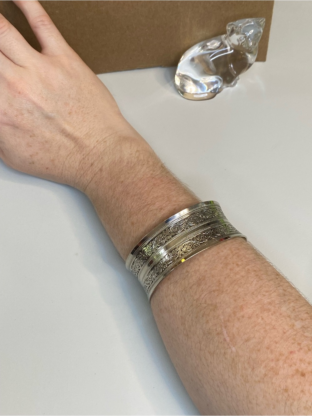Silver tone cuff